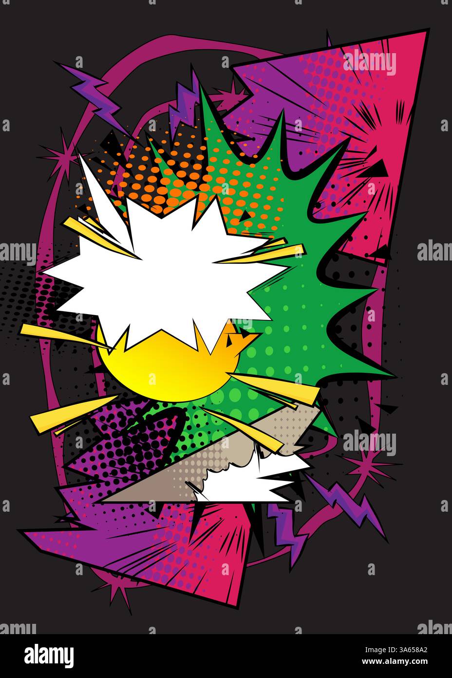 Cartoon background, comic book backdrop. Retro vector comics pop art ...