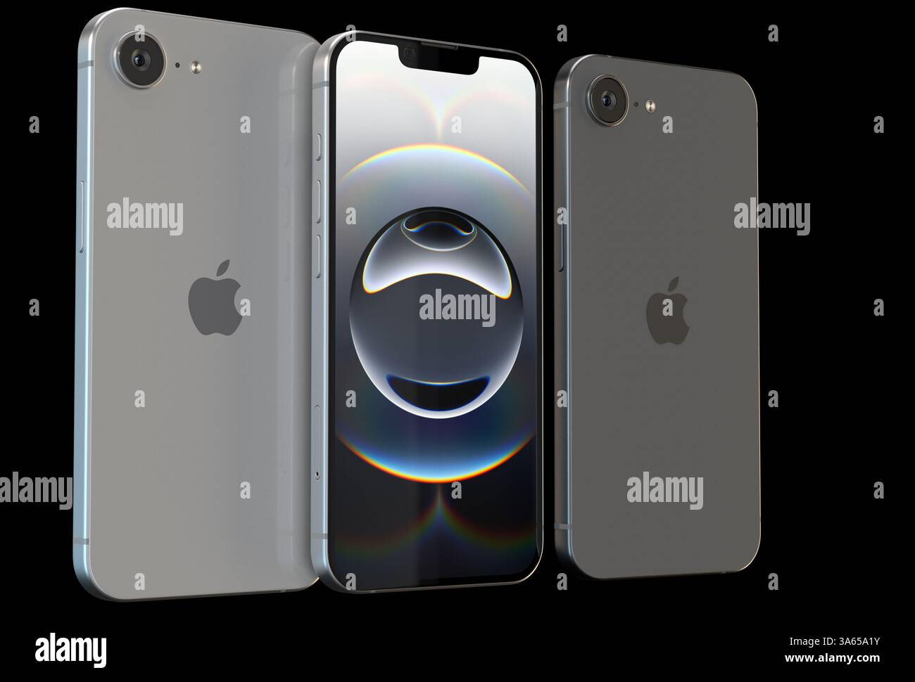 Realistic render of Apple iPhone 16E Stock Photo