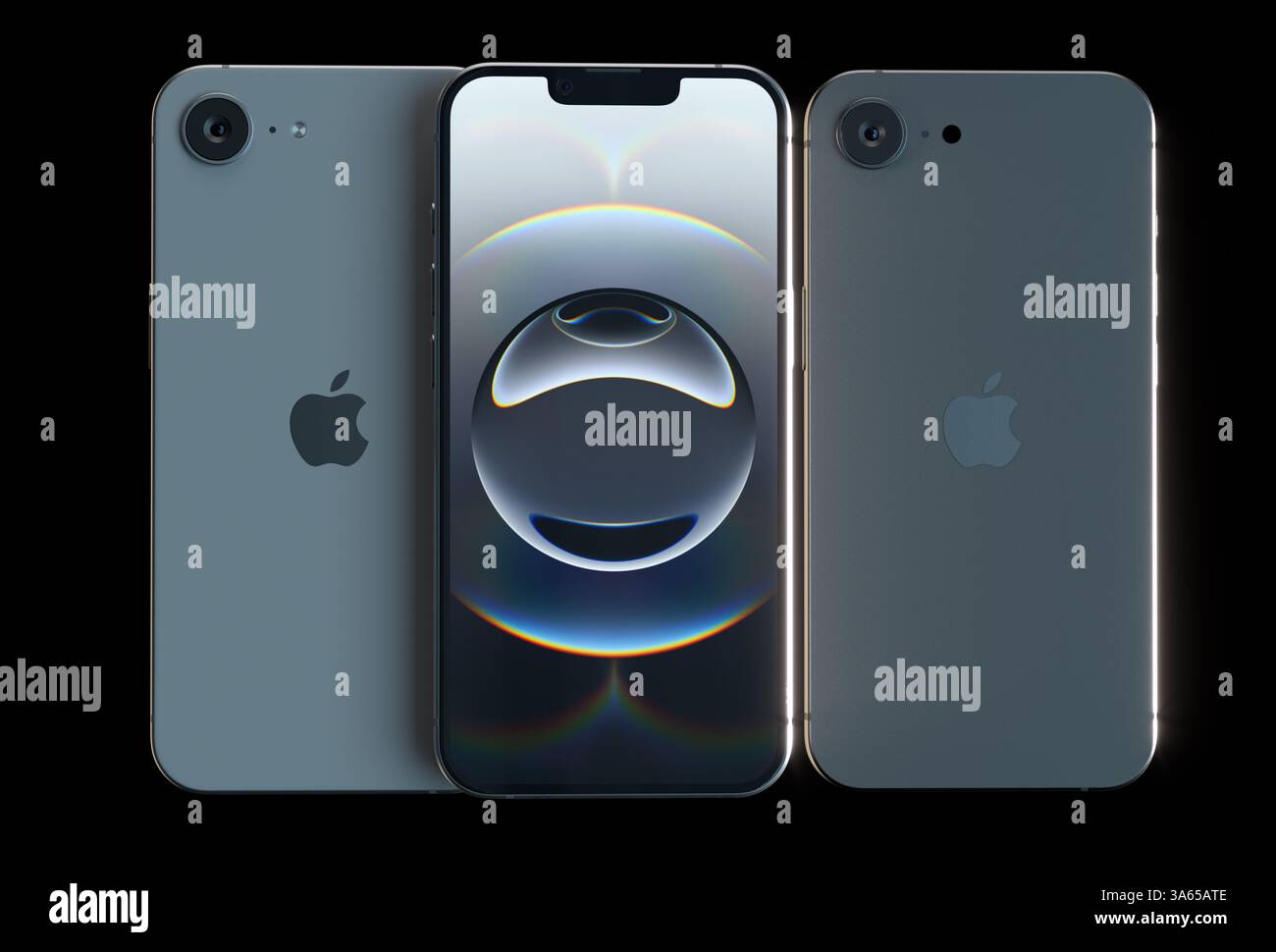 Realistic render of Apple iPhone 16E Stock Photo
