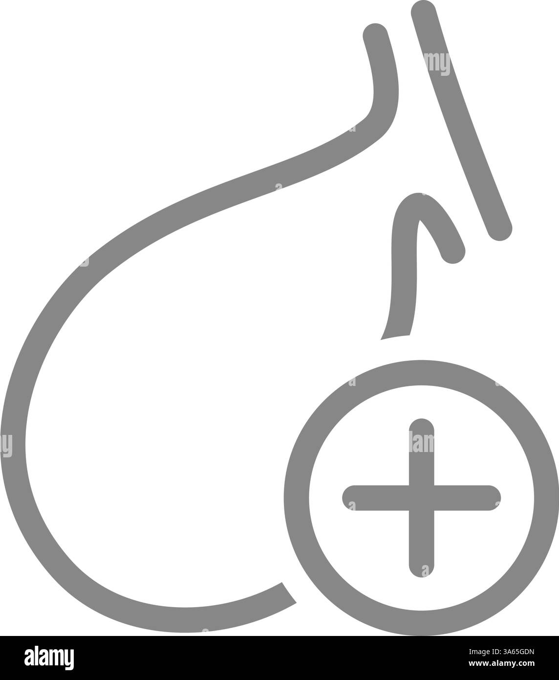 Gallbladder with plus line icon. Healthy organ symbol. Vector ...