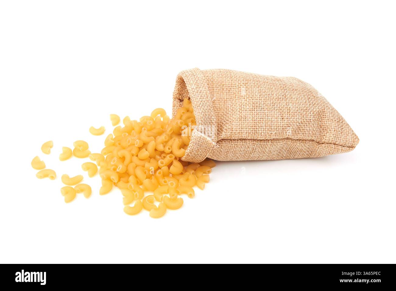 Elbow macaroni isolated on a white background Stock Photo
