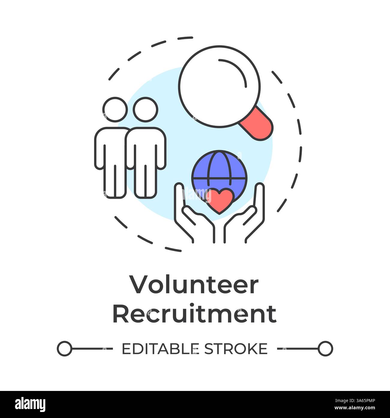 Volunteer recruitment multi color concept icon Stock Vector
