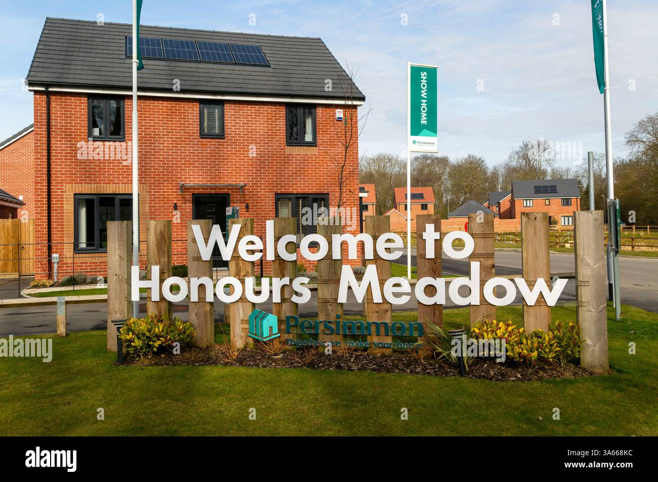 Development Welcome Sign Welcome sign Honours Meadow new housing development by Persimmon ...