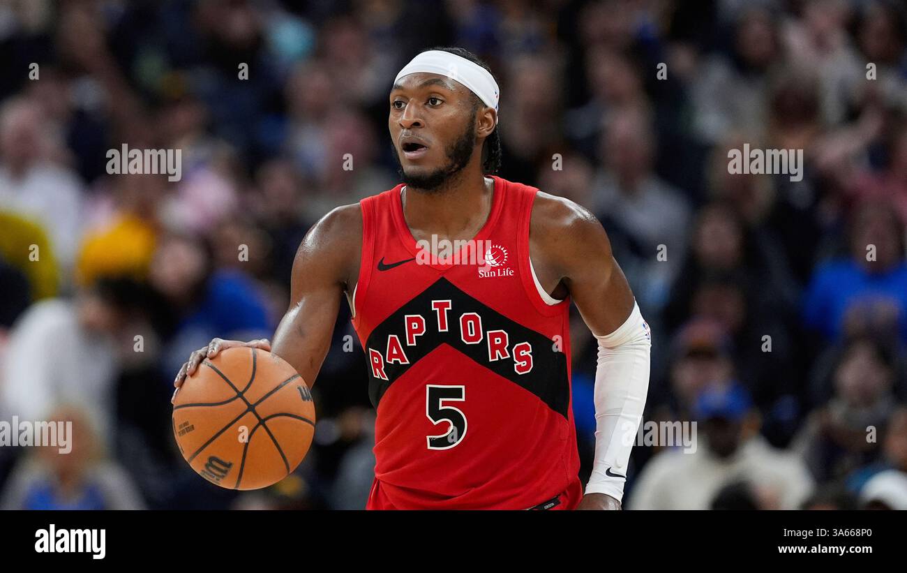 Quickley Raptors Toronto Raptors guard Immanuel Quickley against the Golden State ...