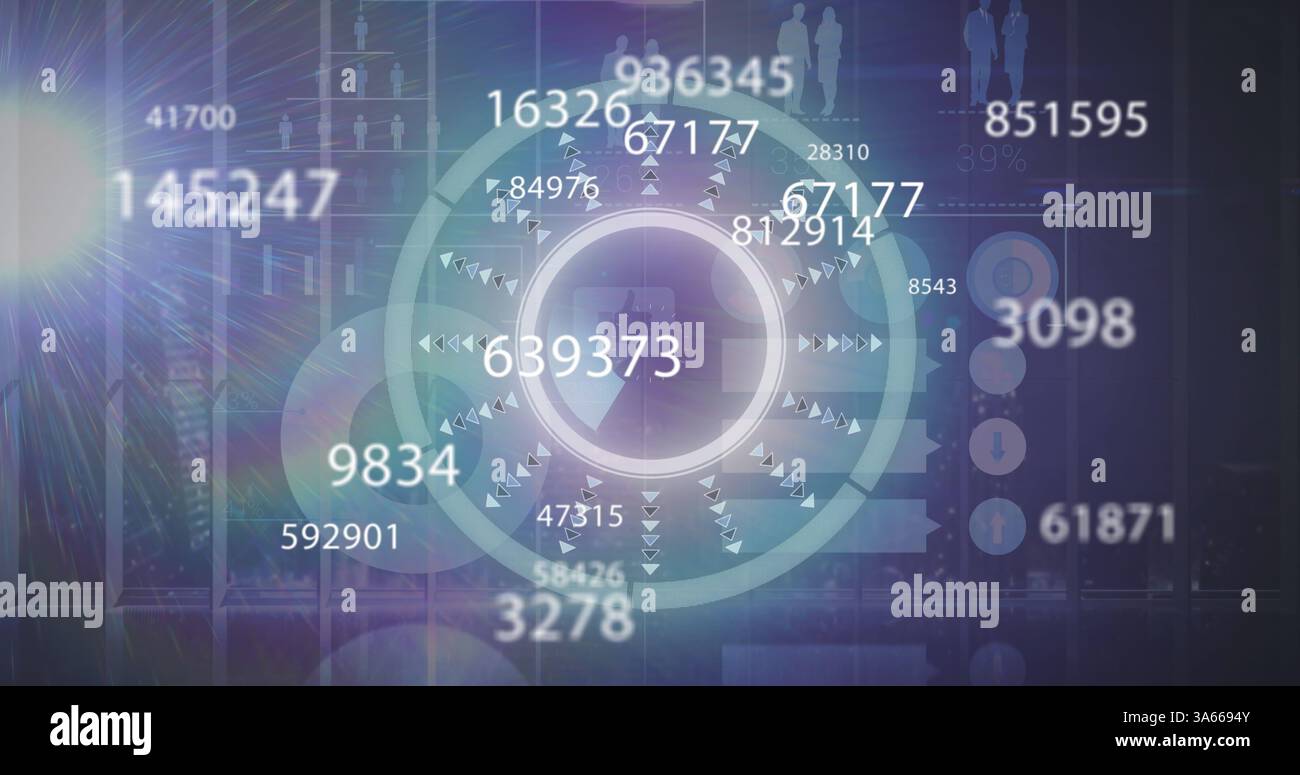 Image of scope scanning and numbers changing and data processing Stock ...