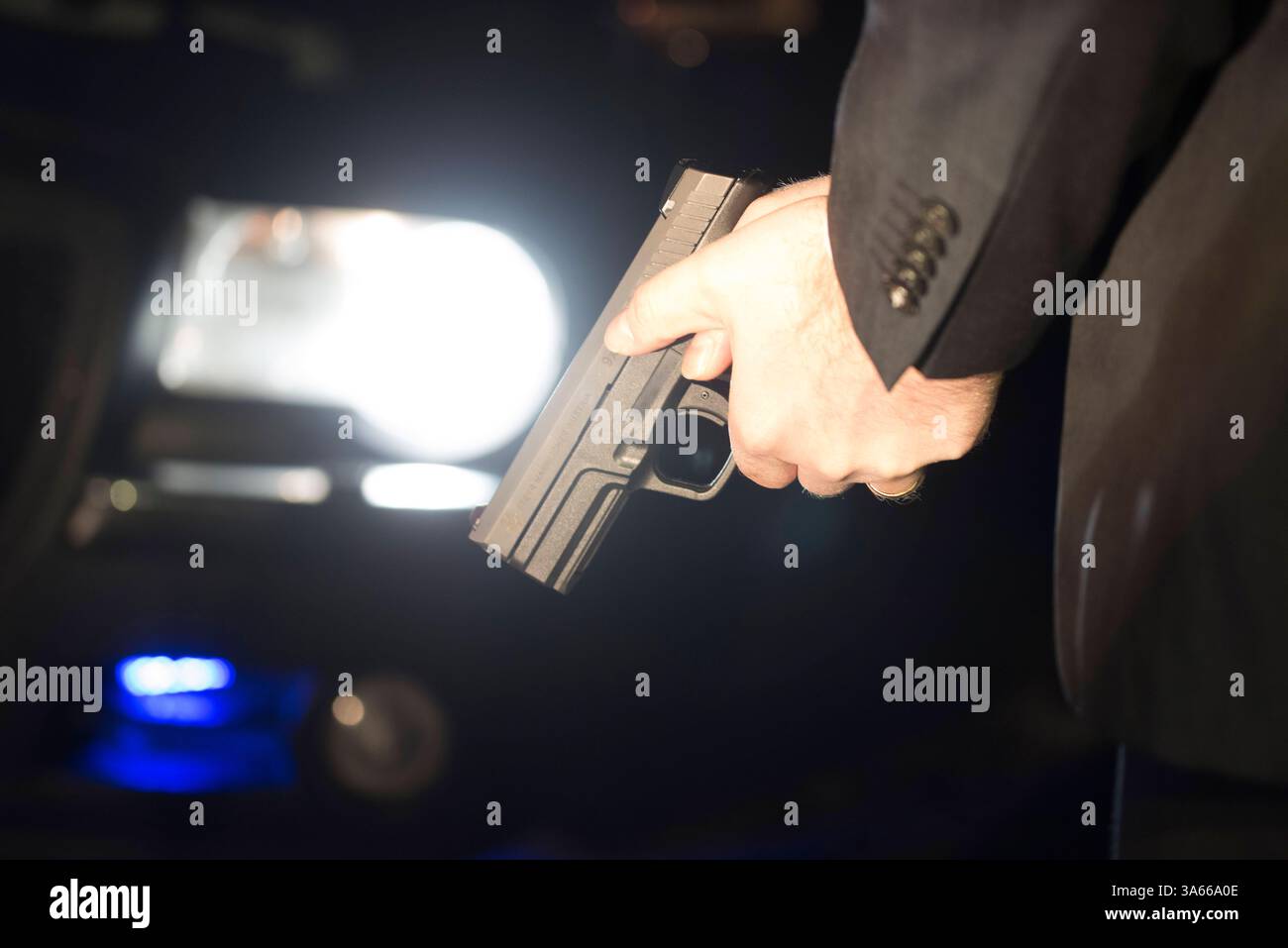 pistol, a handgun for shooting at an attacker or target pistol, a ...