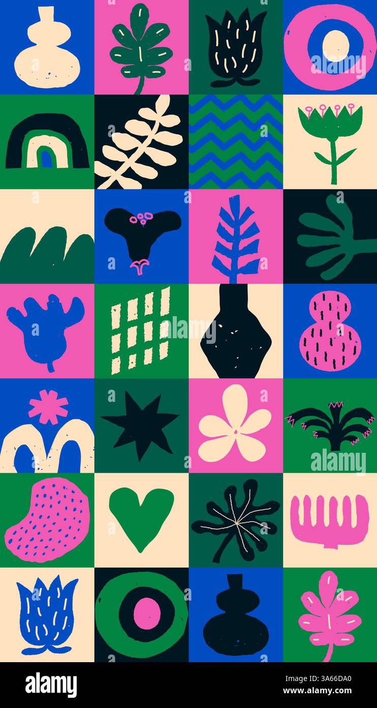 Abstract geometric mosaic seamless poster. Stock Vector