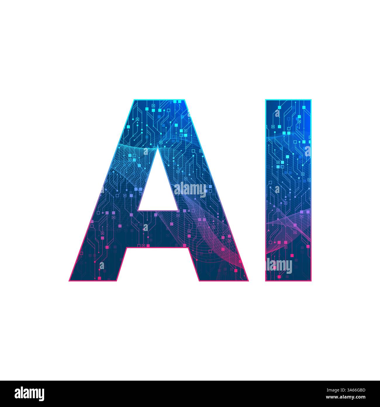 Artificial Intelligence or machine learning illustration design ...