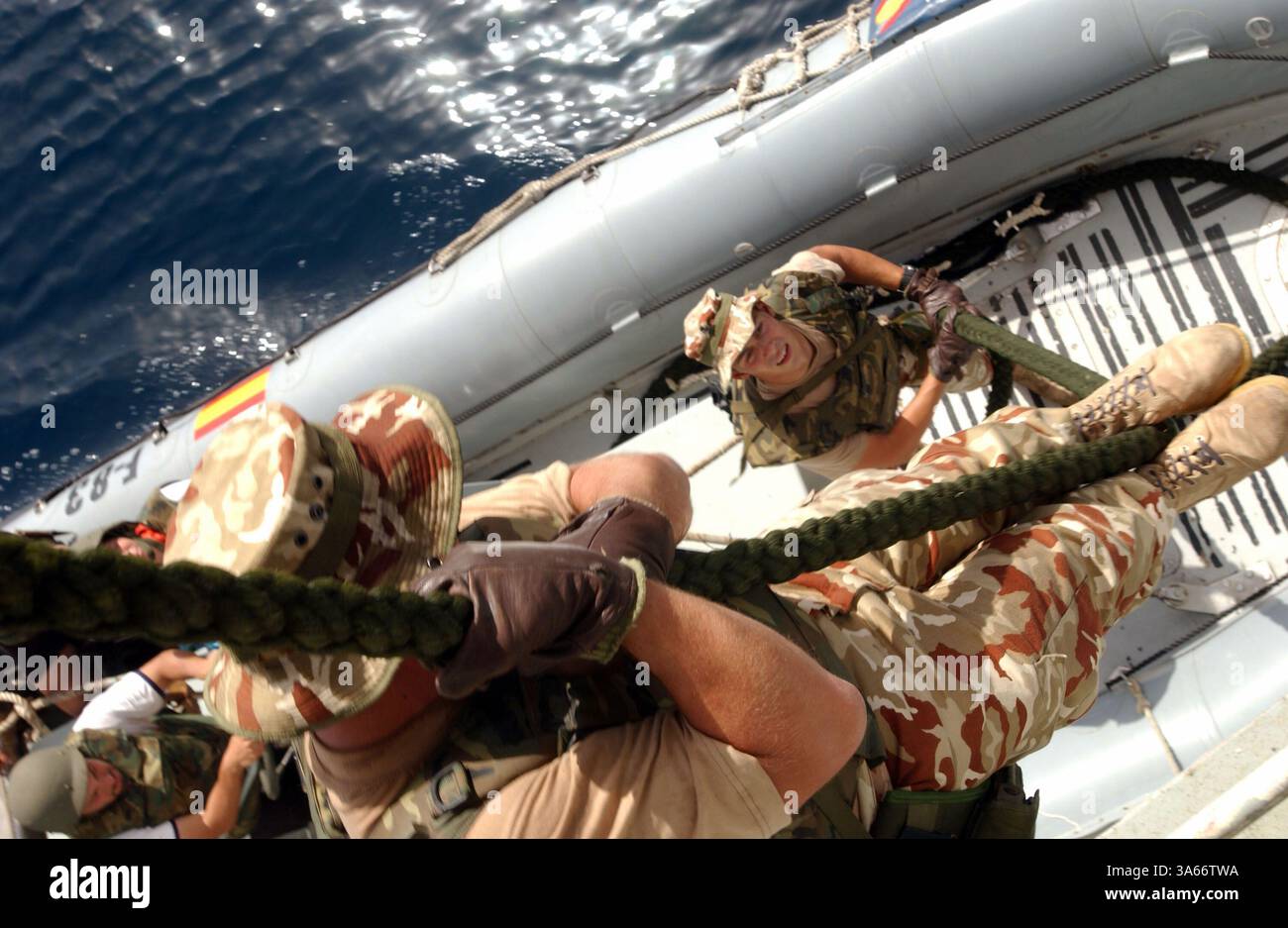 May 04, 2004; Gulf of Oman; Members of the Boarding Team assigned to ...