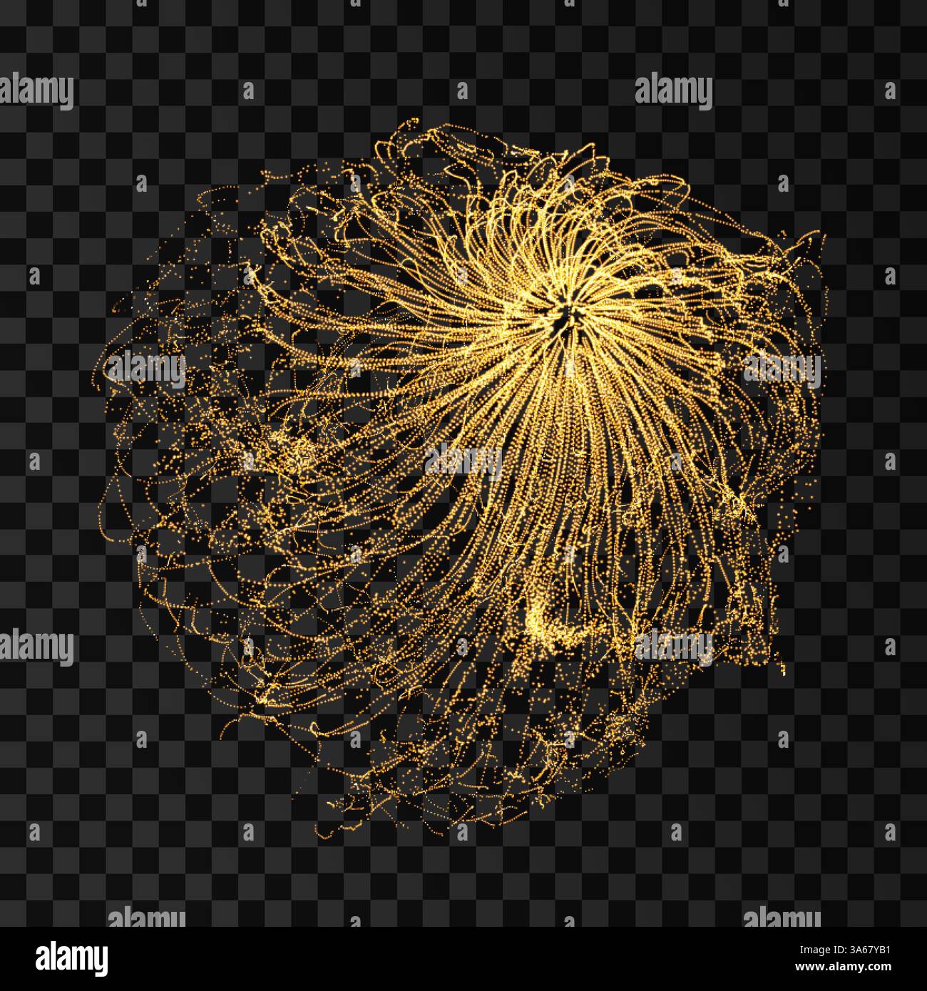 Array with dynamic particles. 3d futuristic technology style. Abstract background. Vector illustration. Stock Vector