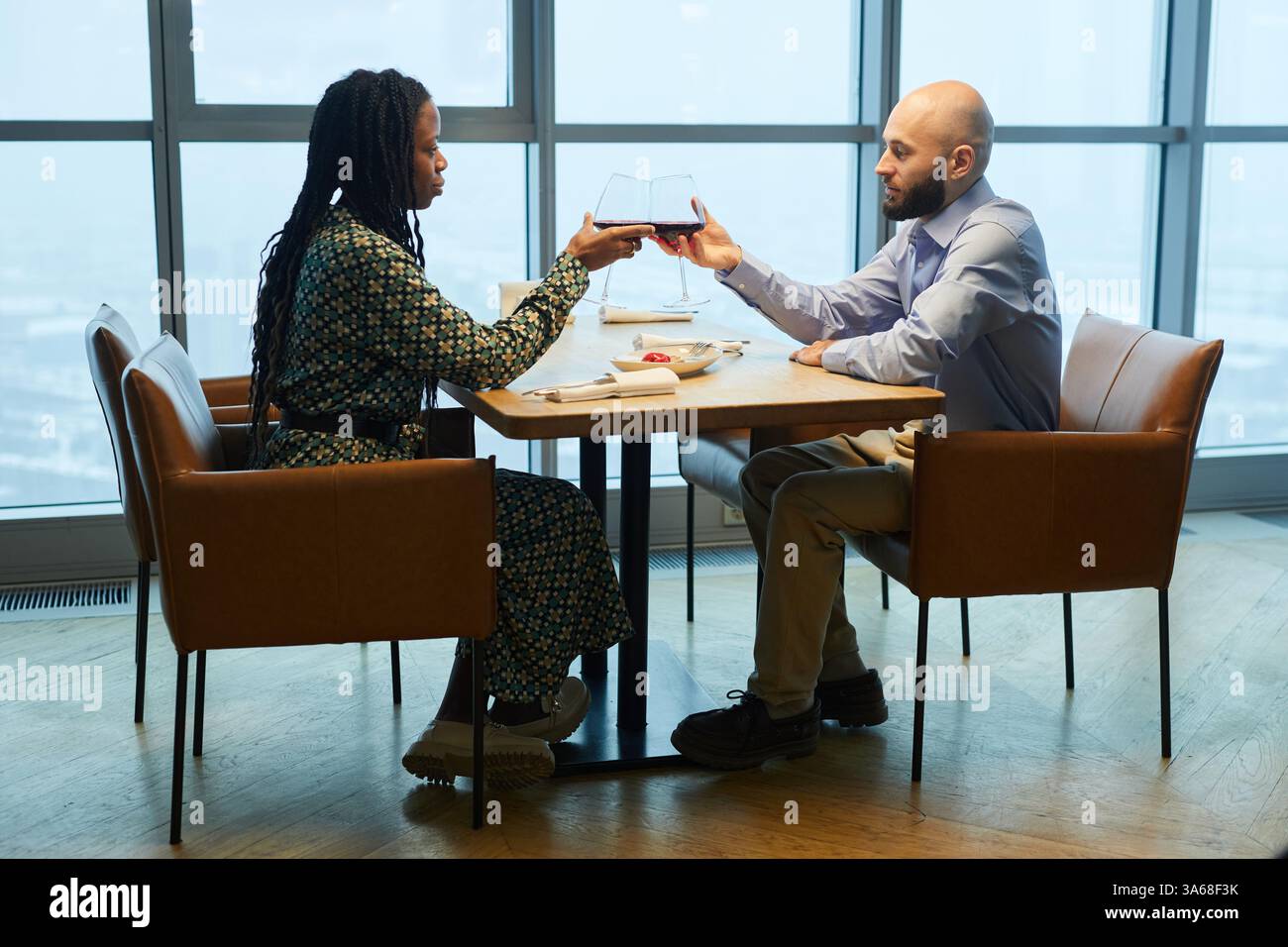 Couple Having Date In The Restaurant Stock Photo