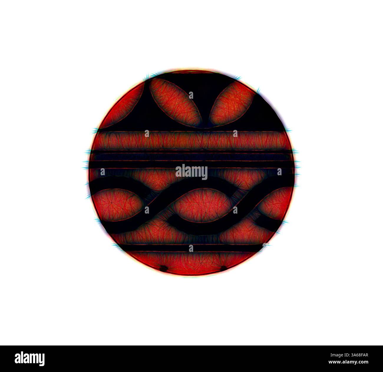 Visual Motif Design A circular design featuring intricate patterns and bold colors ...