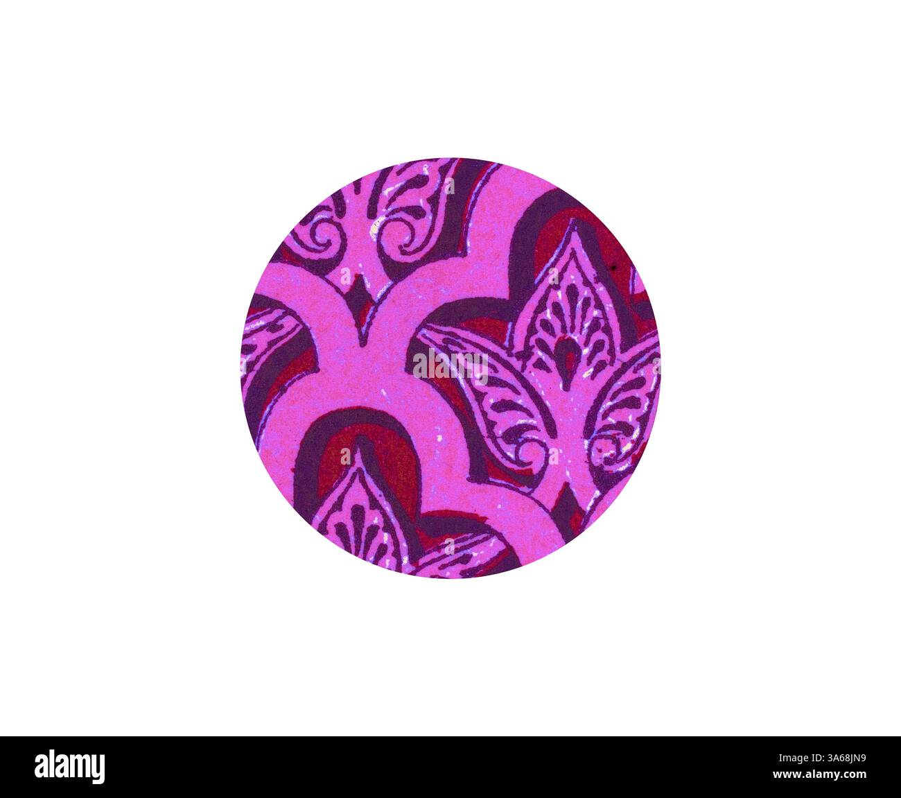 Visual Motif Design A circular design featuring intricate patterns in vibrant shades of ...