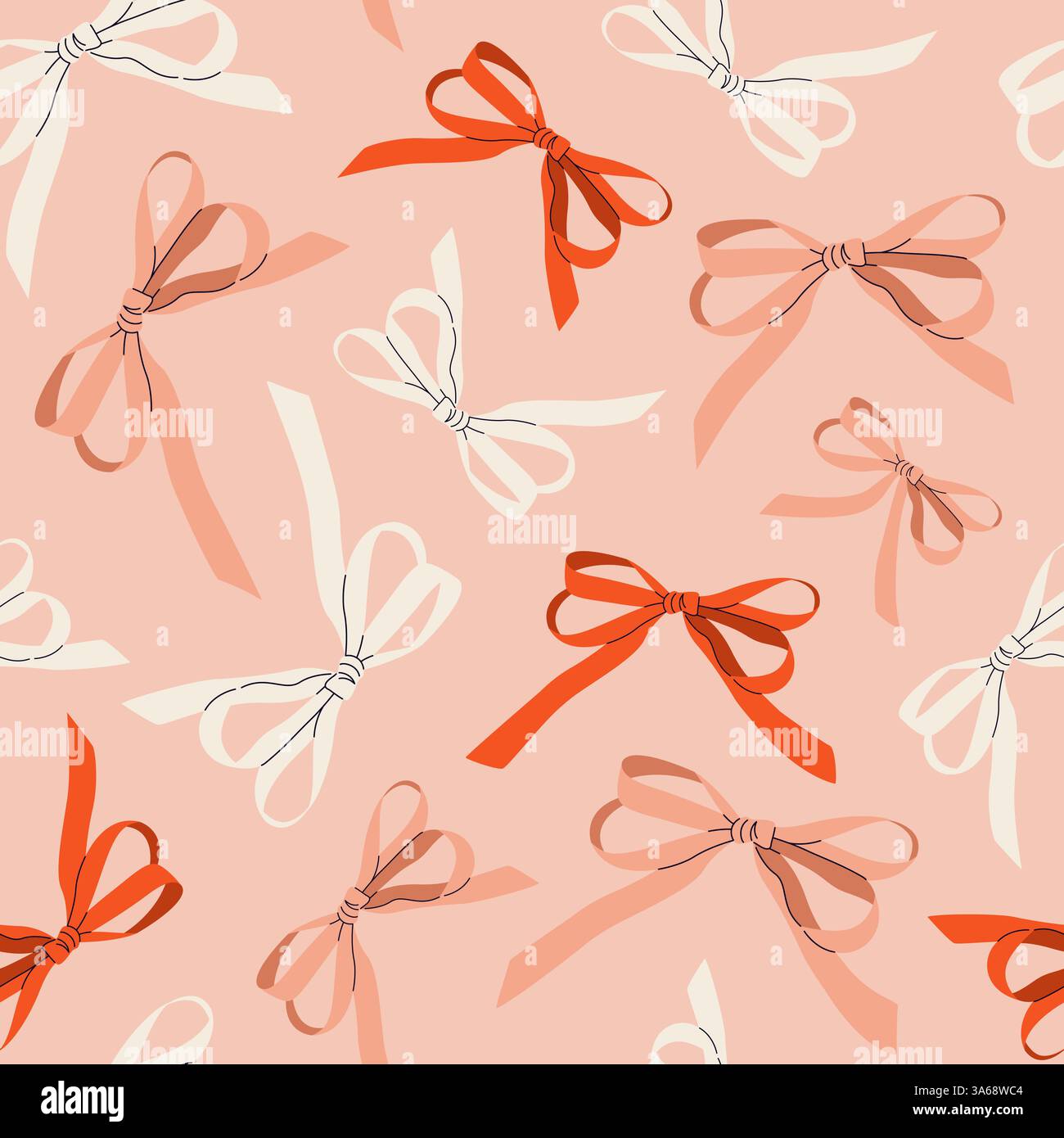 Seamless pattern with multicolored bow knots. Stock Vector