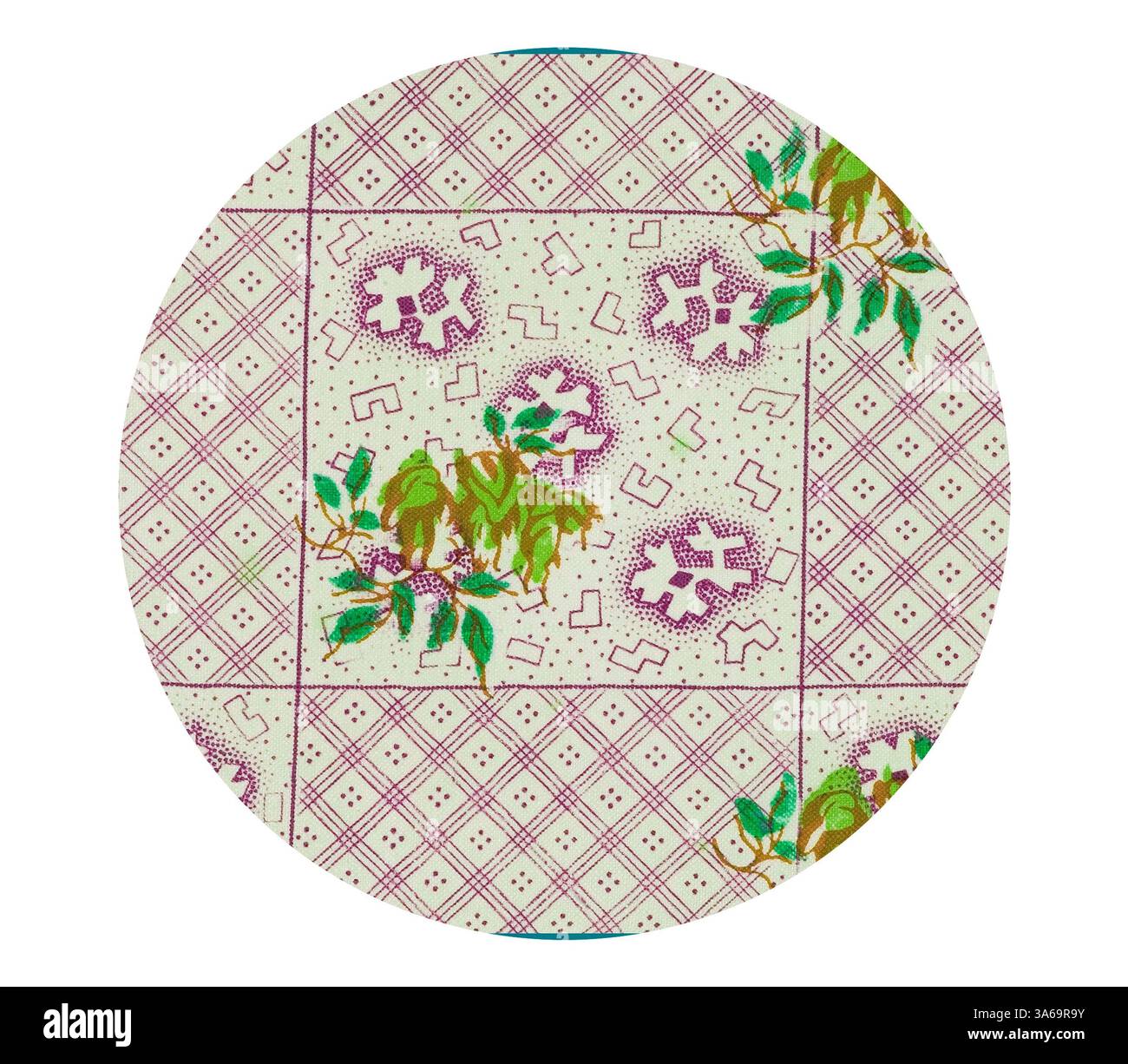 A vibrant decorative pattern featuring geometric shapes and floral ...