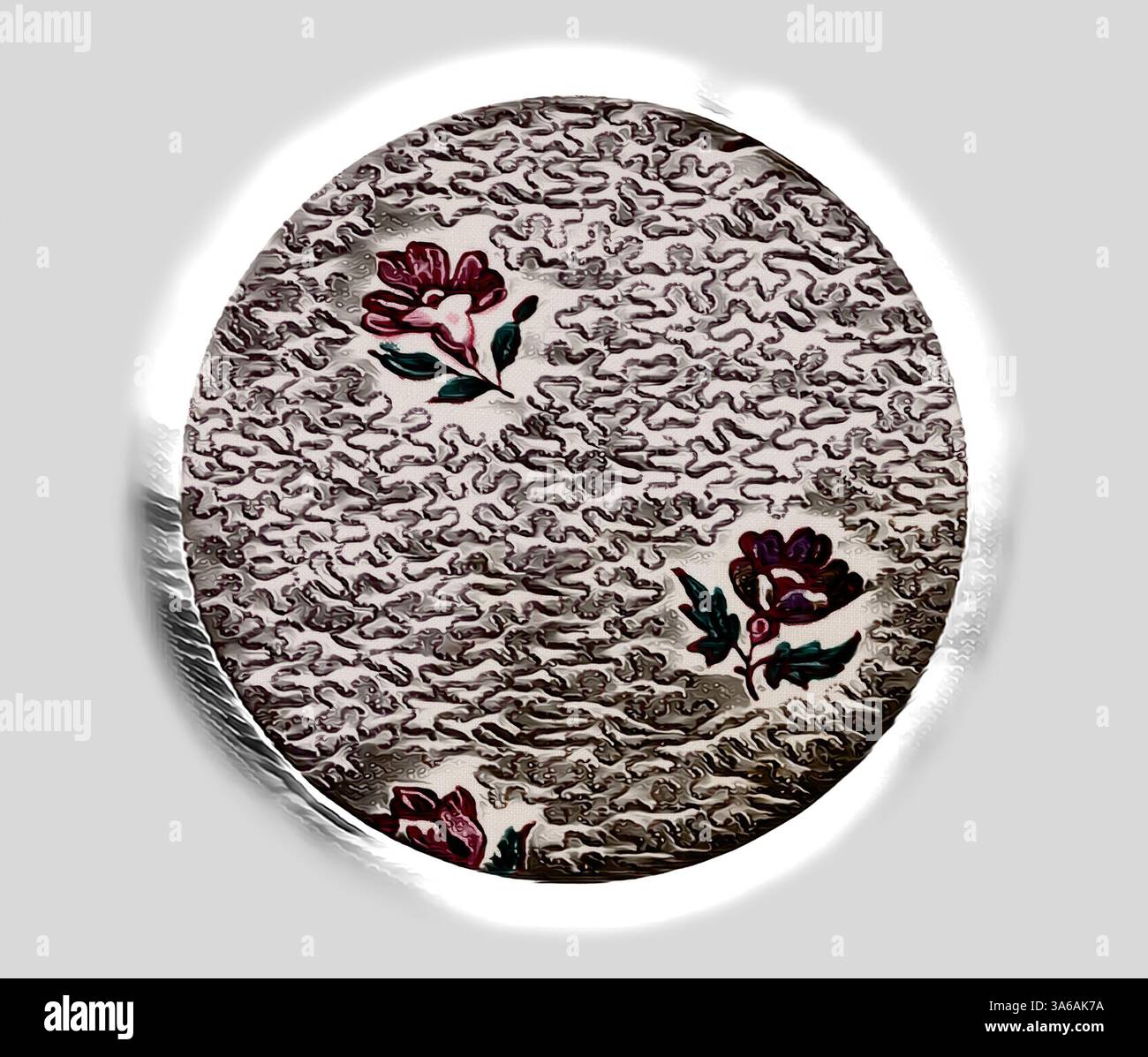 Patterned Surfaces An intricately patterned surface features delicate floral motifs ...