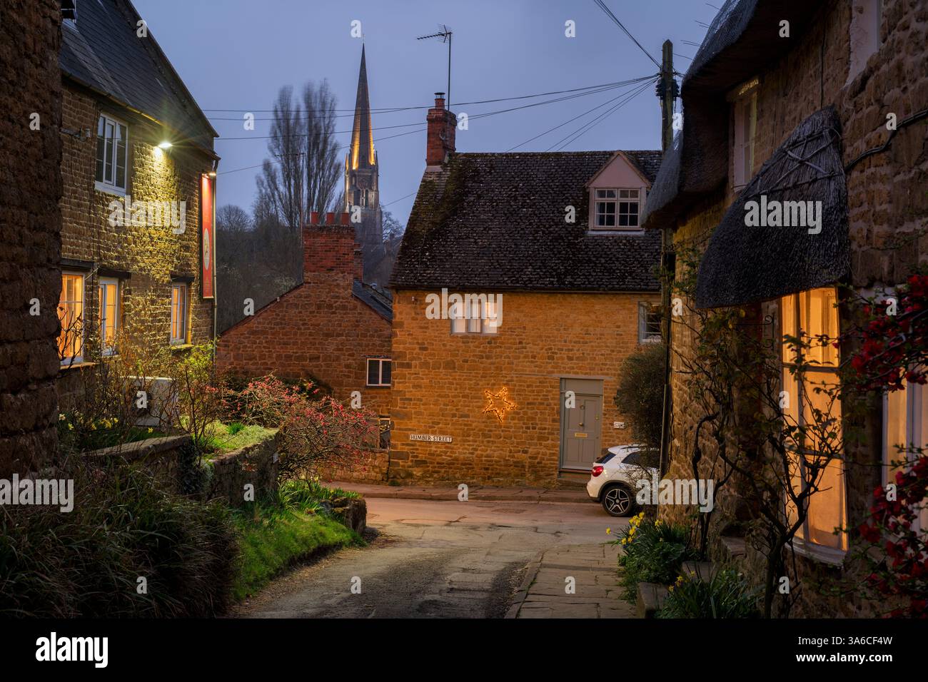 Rose Bank at dusk. Bloxham, Oxfordshire, England Stock Photo