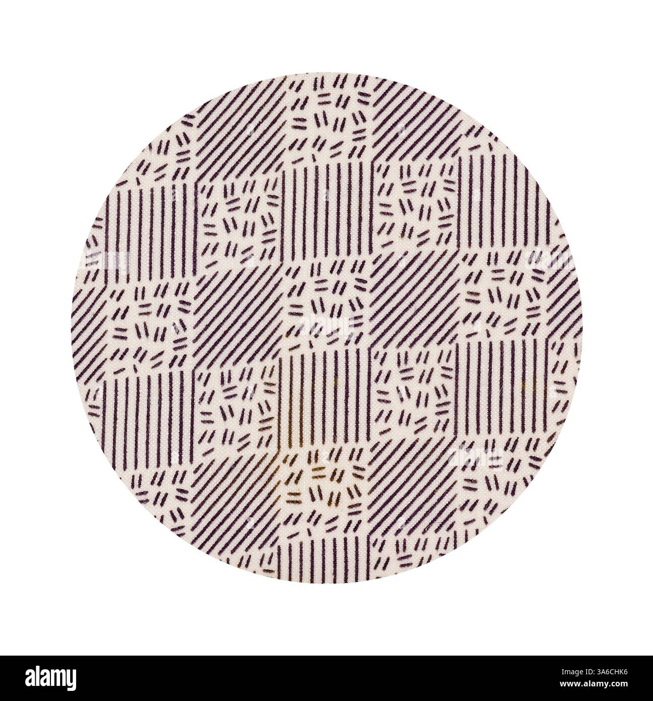 A circular design featuring a playful arrangement of alternating square ...