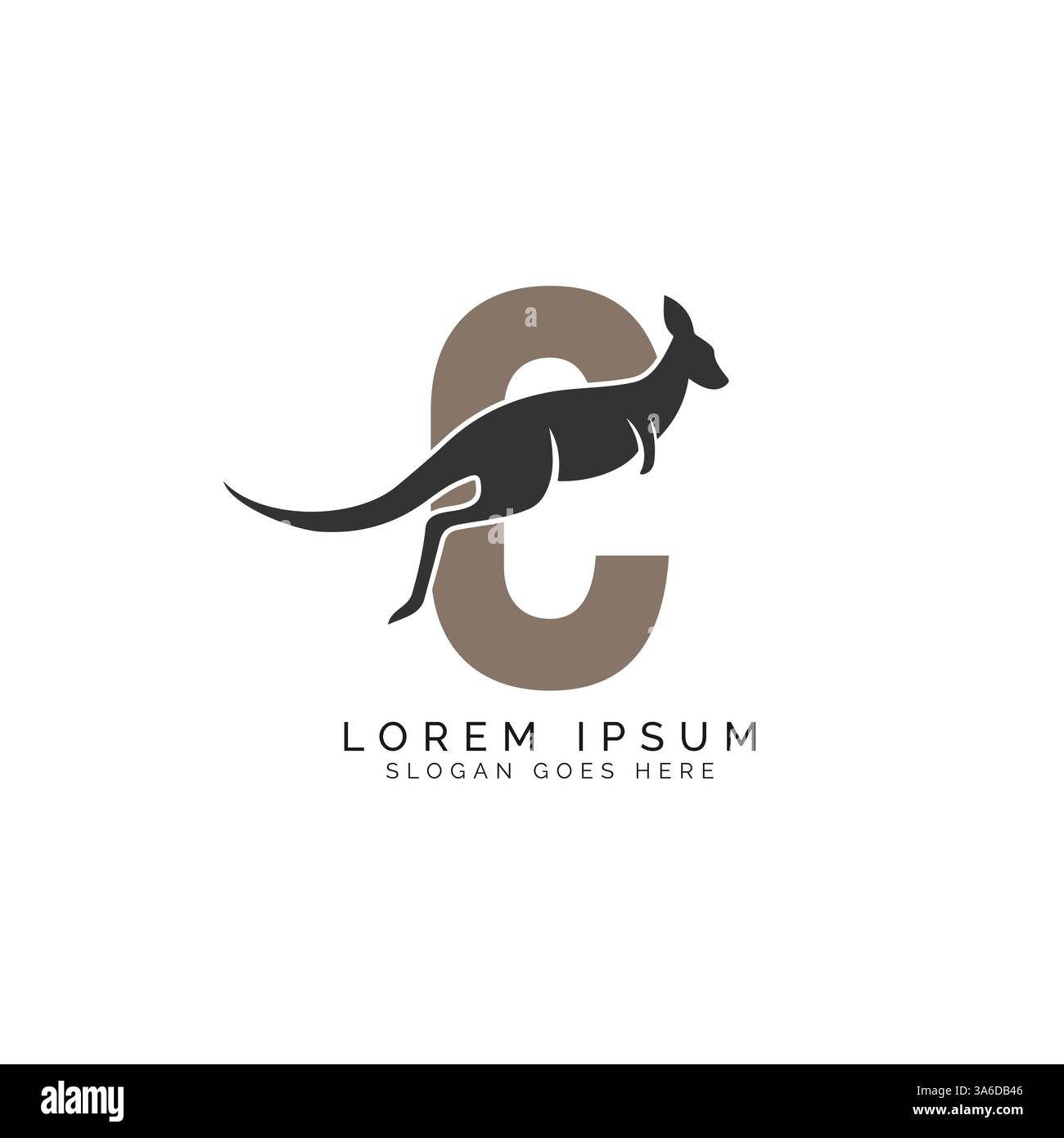 letter C logo Concept with Kangaroo design. Alphabet C with great combination of Kangaroo symbol Stock Vector