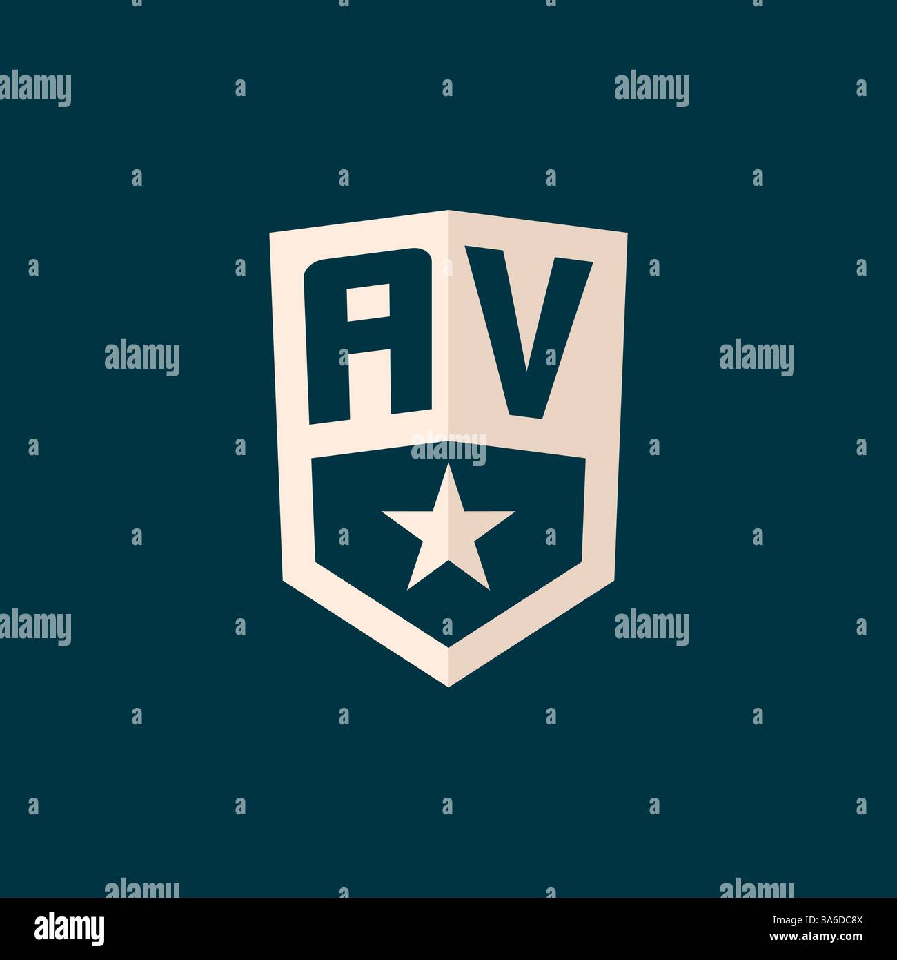 Initial AV logo star shield symbol with simple design vector graphic Stock Vector