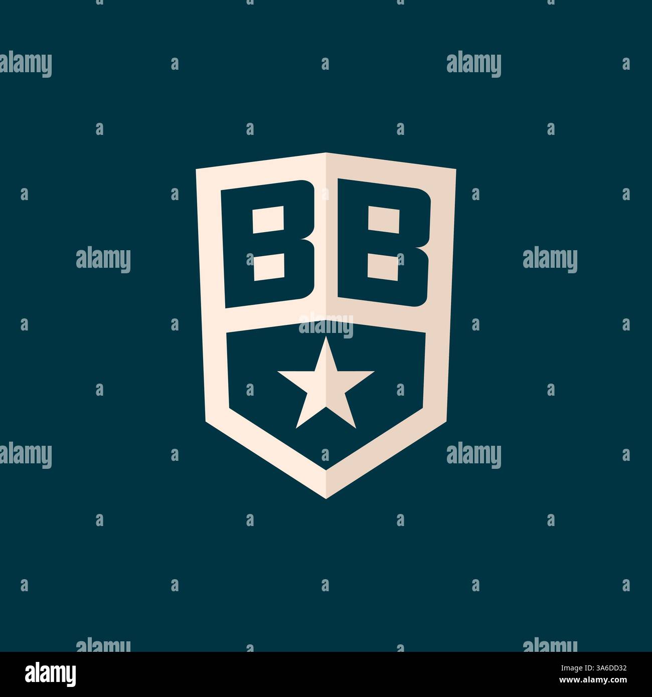Initial BB logo star shield symbol with simple design vector graphic Stock Vector