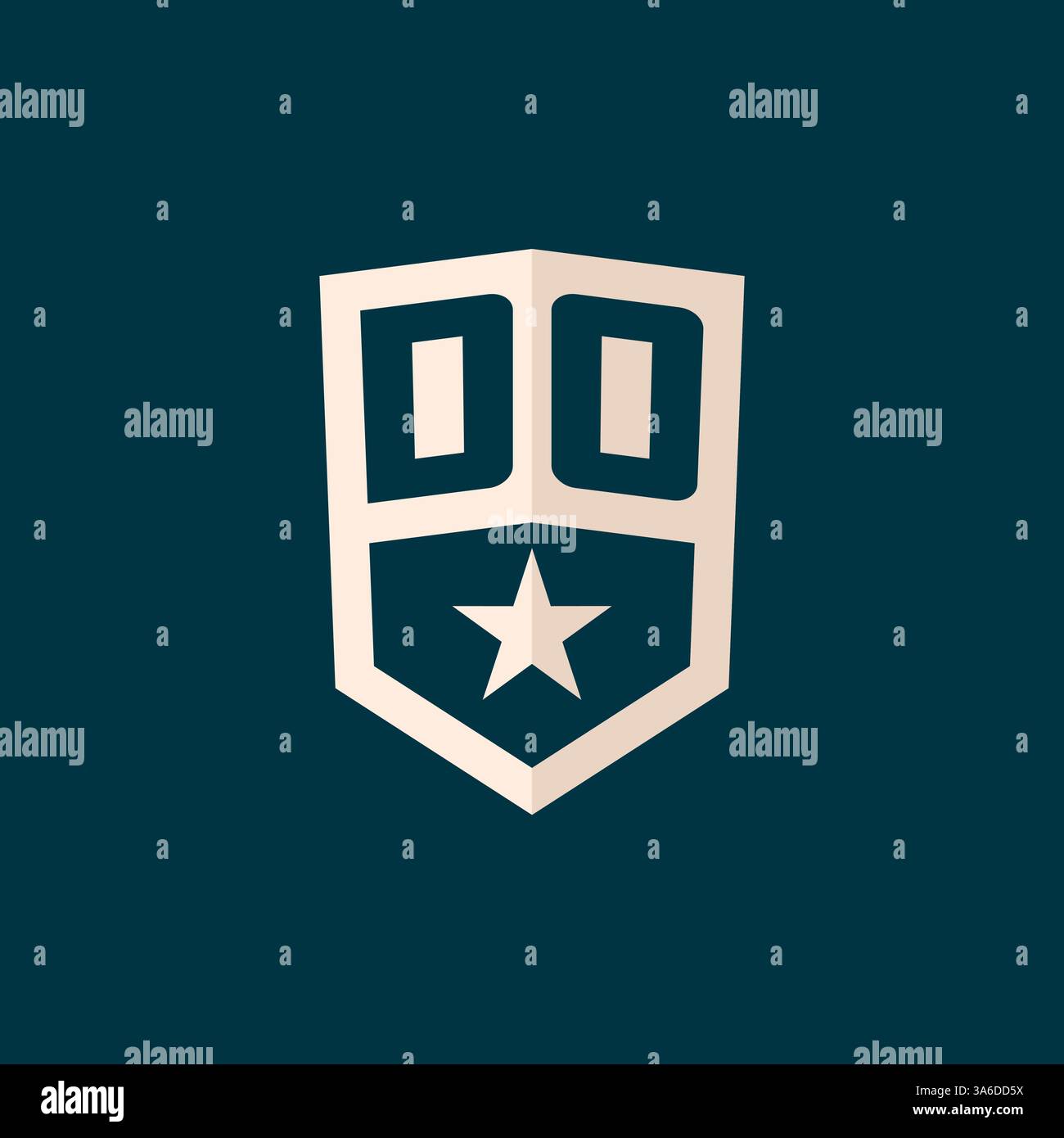Initial DO logo star shield symbol with simple design vector graphic Stock Vector