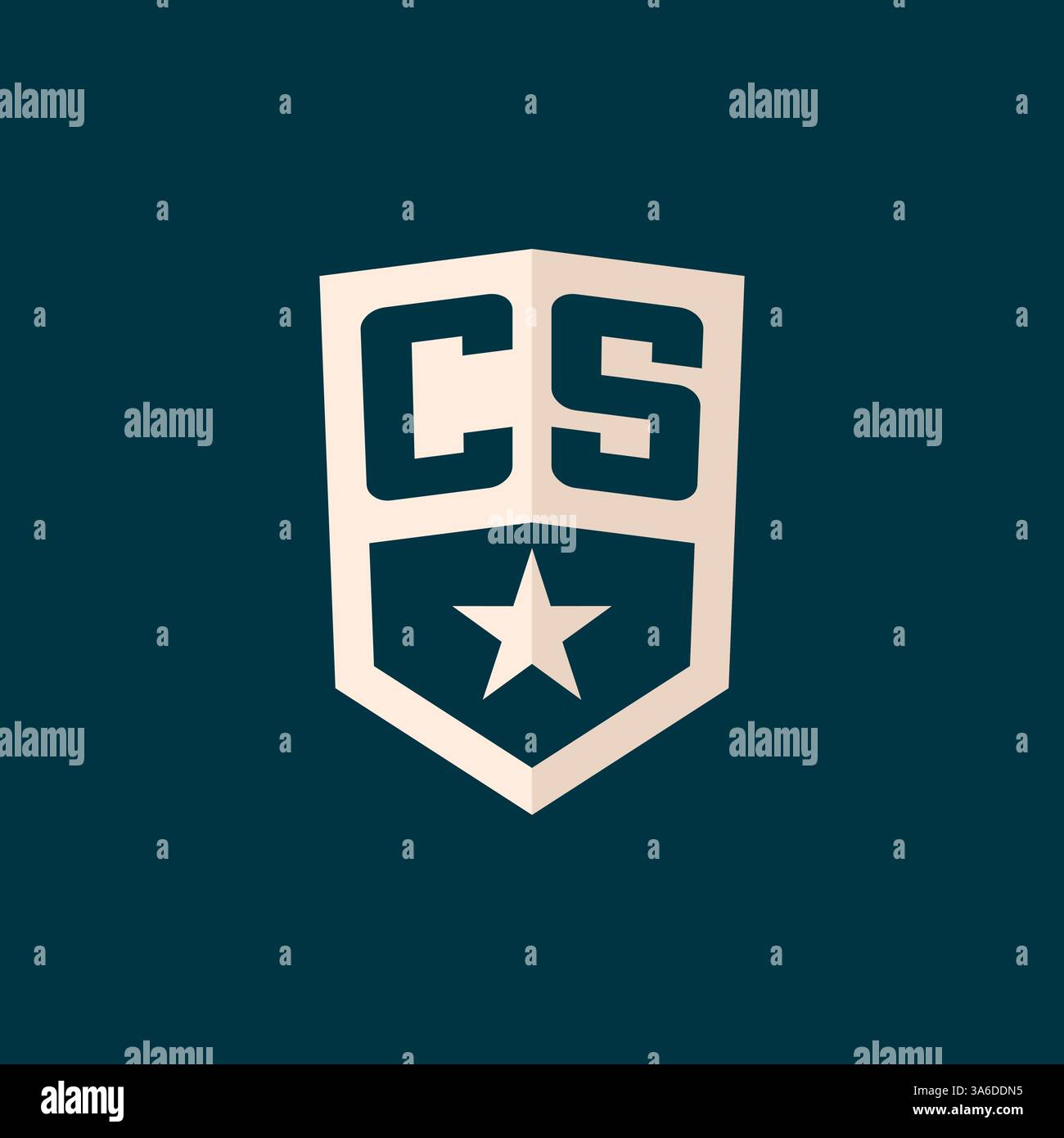 Initial CS logo star shield symbol with simple design vector graphic Stock Vector