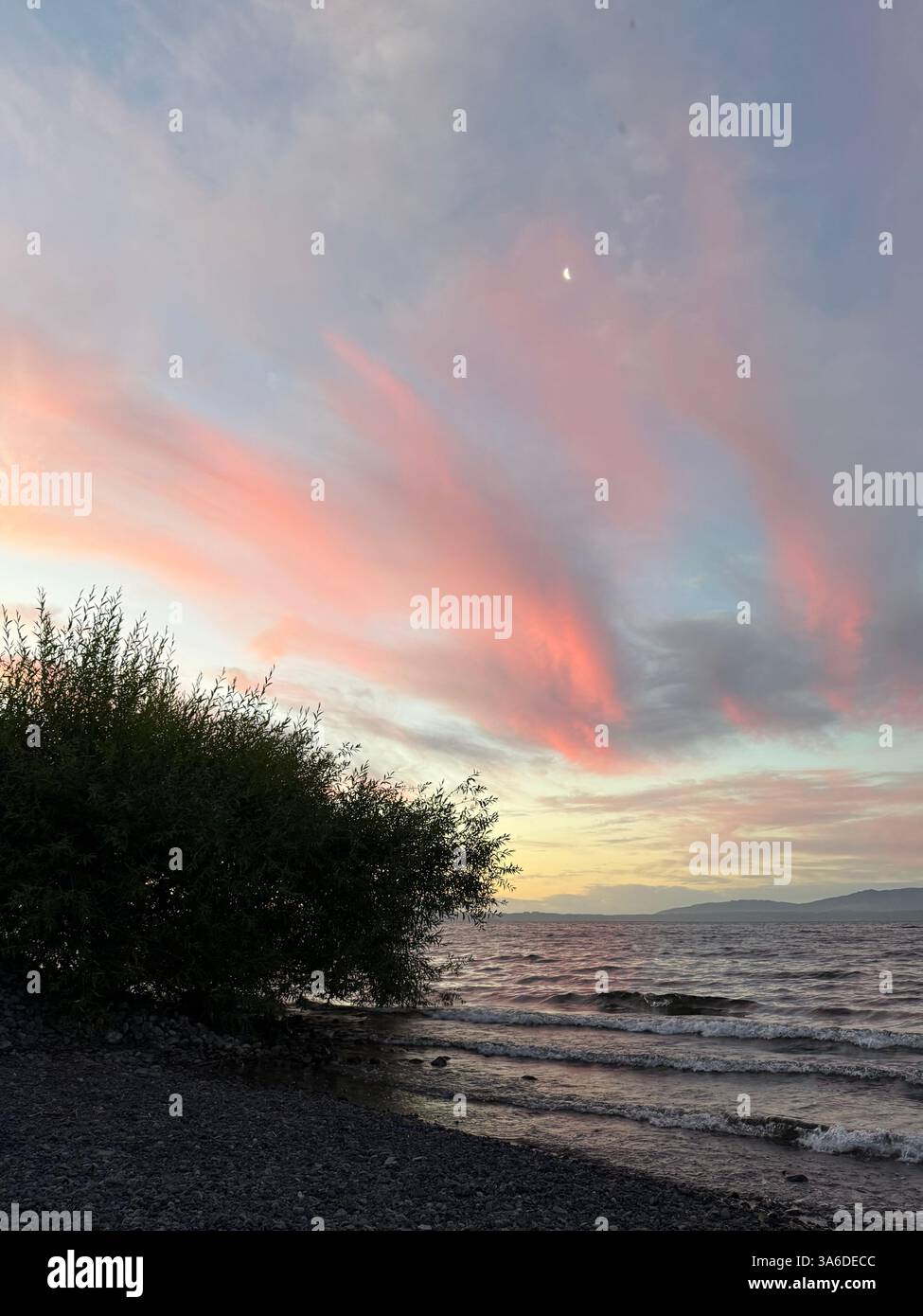 Villarrica Lake, Pucon, Chile - Smartphone Captured Stock Image