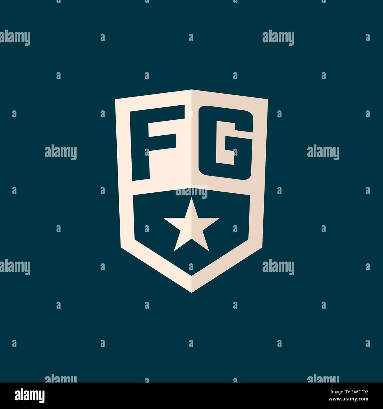 Initial FG logo star shield symbol with simple design vector graphic Stock Vector