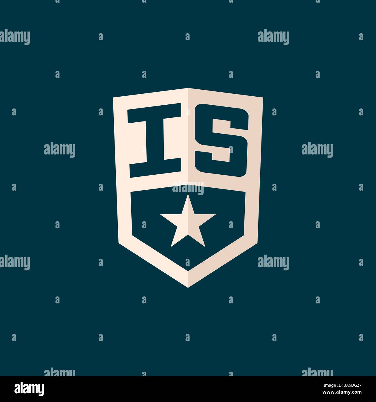 Initial IS logo star shield symbol with simple design vector graphic Stock Vector