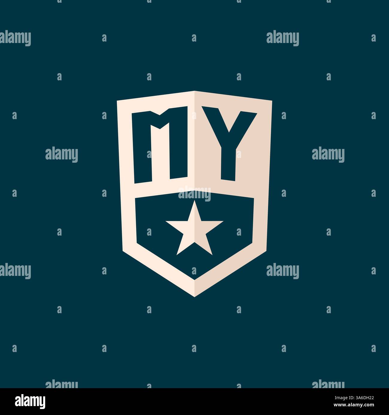 Initial MY logo star shield symbol with simple design vector graphic Stock Vector