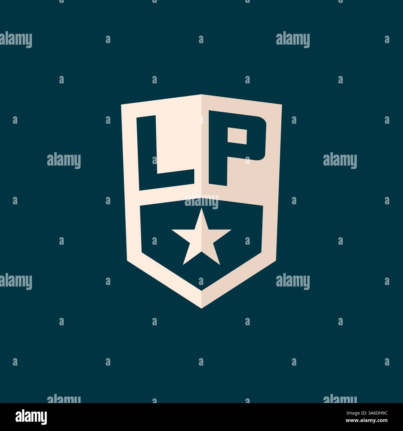 Initial LP logo star shield symbol with simple design vector graphic Stock Vector