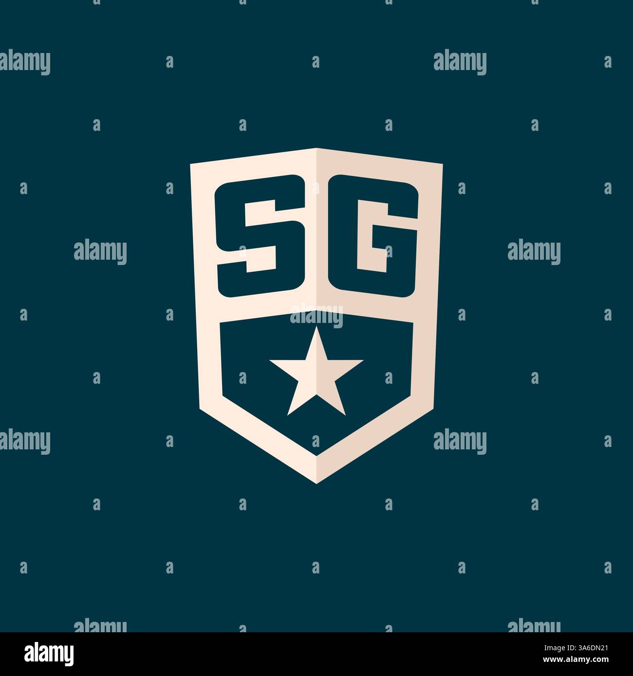 Initial SG logo star shield symbol with simple design vector graphic Stock Vector