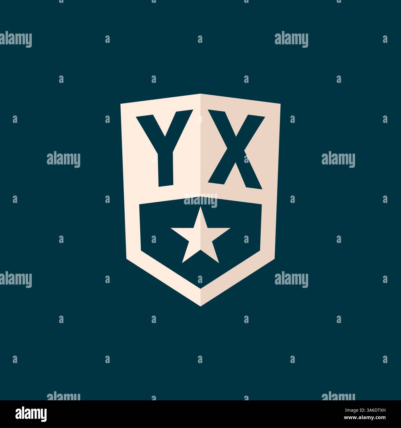 Initial YX logo star shield symbol with simple design vector graphic ...