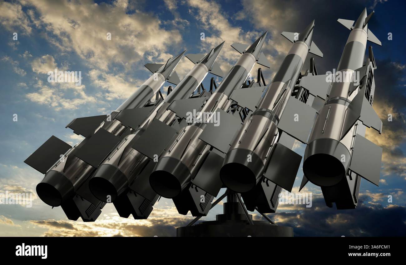 Five missiles on launcher sky hi-res stock photography and images - Alamy