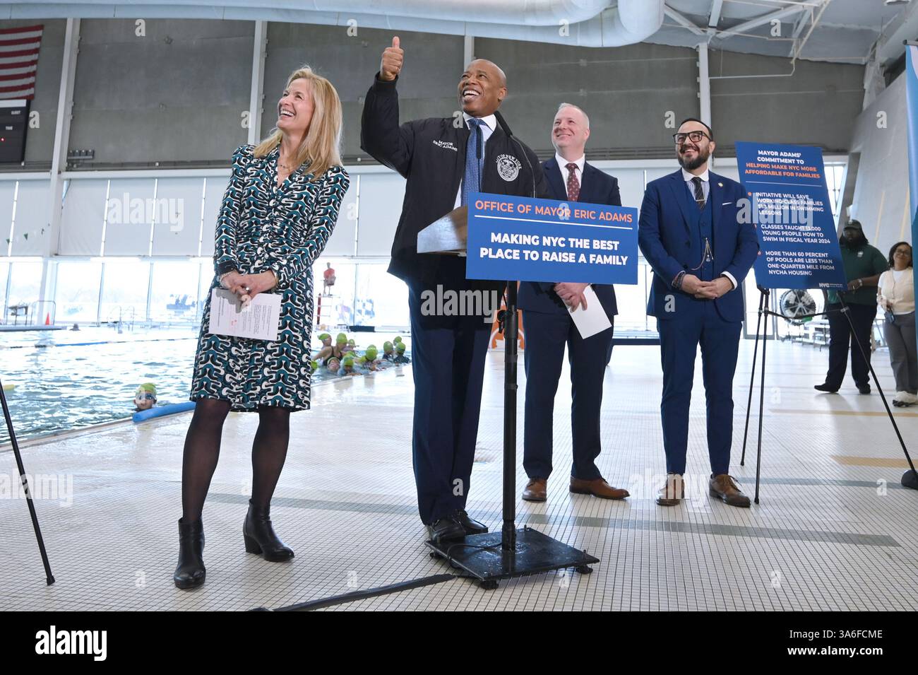 New York, USA. 25th Mar, 2025. With New York City Parks Commissioner ...