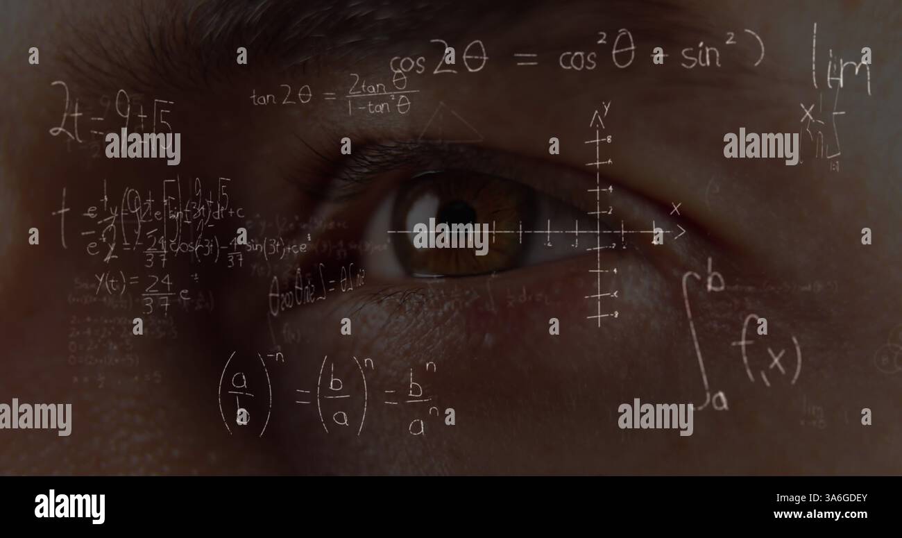 Crystal Eye Math Mathematical equations overlaying eye, symbolizing deep focus and ...