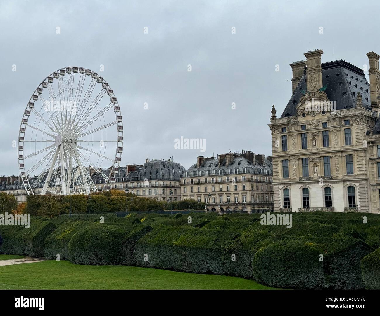 Ferris wheel at the Tuileries Garden (Jardin de Tuileries) in Paris, France - Smartphone Captured Stock Image
