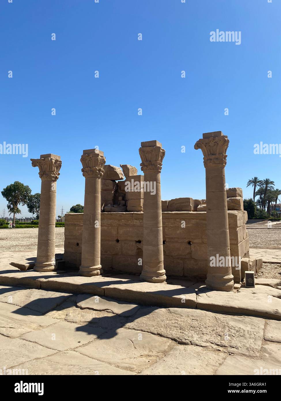 Exploring Ancient Egypt – Touching History Up Close - Smartphone Captured Stock Image