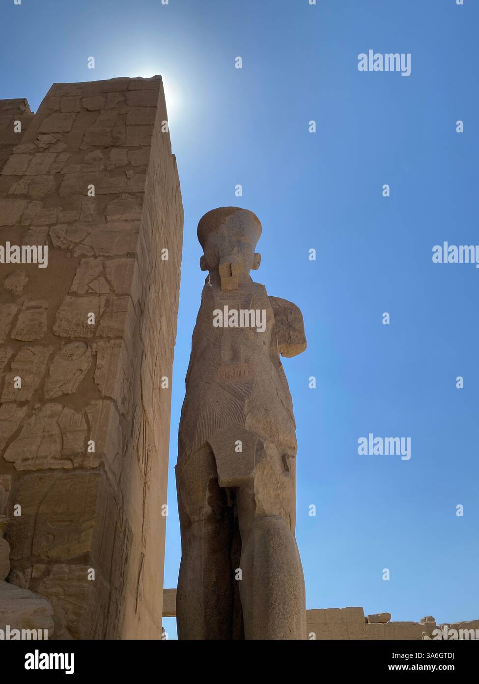 Exploring Ancient Egypt – Touching History Up Close - Smartphone Captured Stock Image