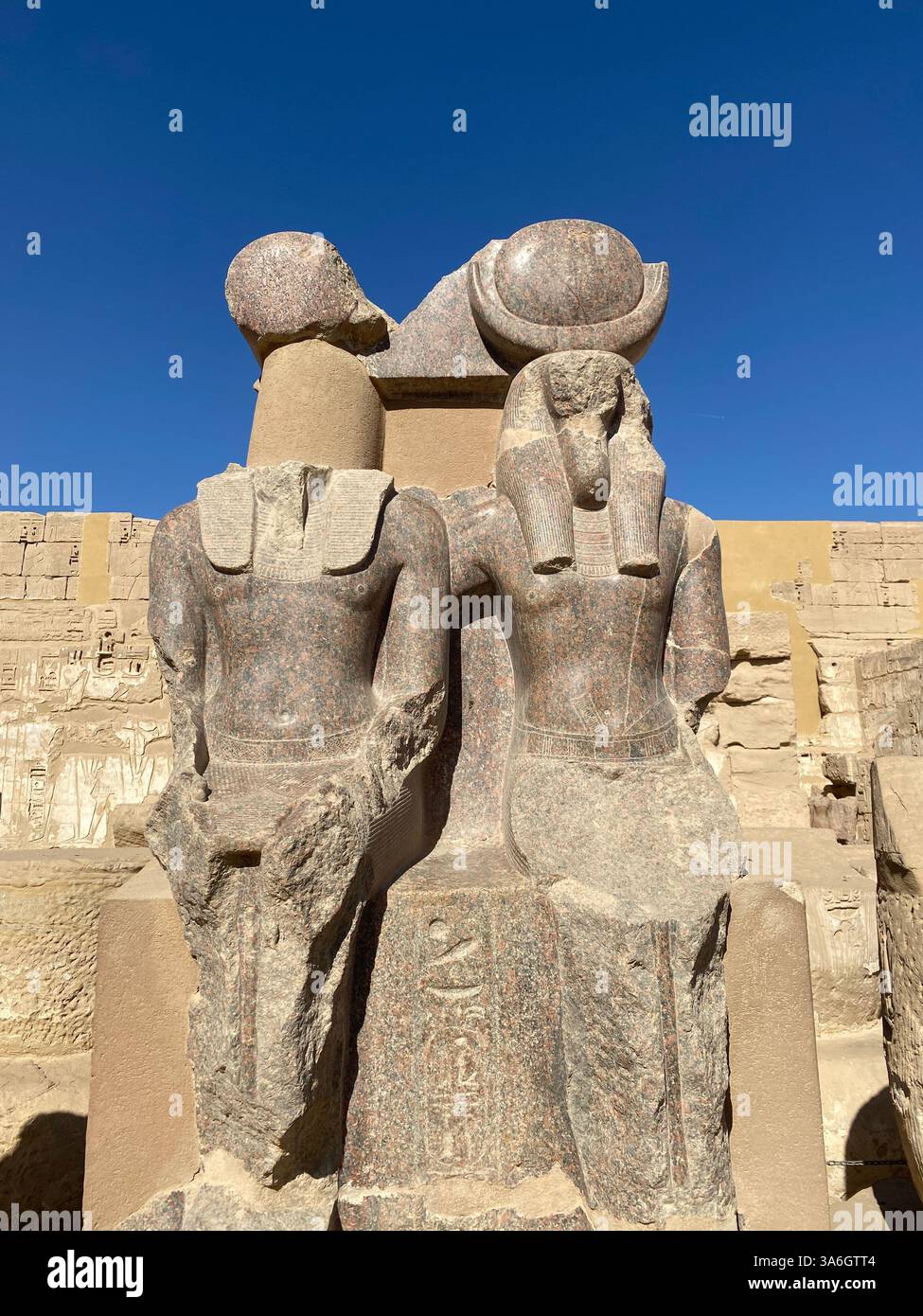 Exploring Ancient Egypt – Touching History Up Close - Smartphone Captured Stock Image