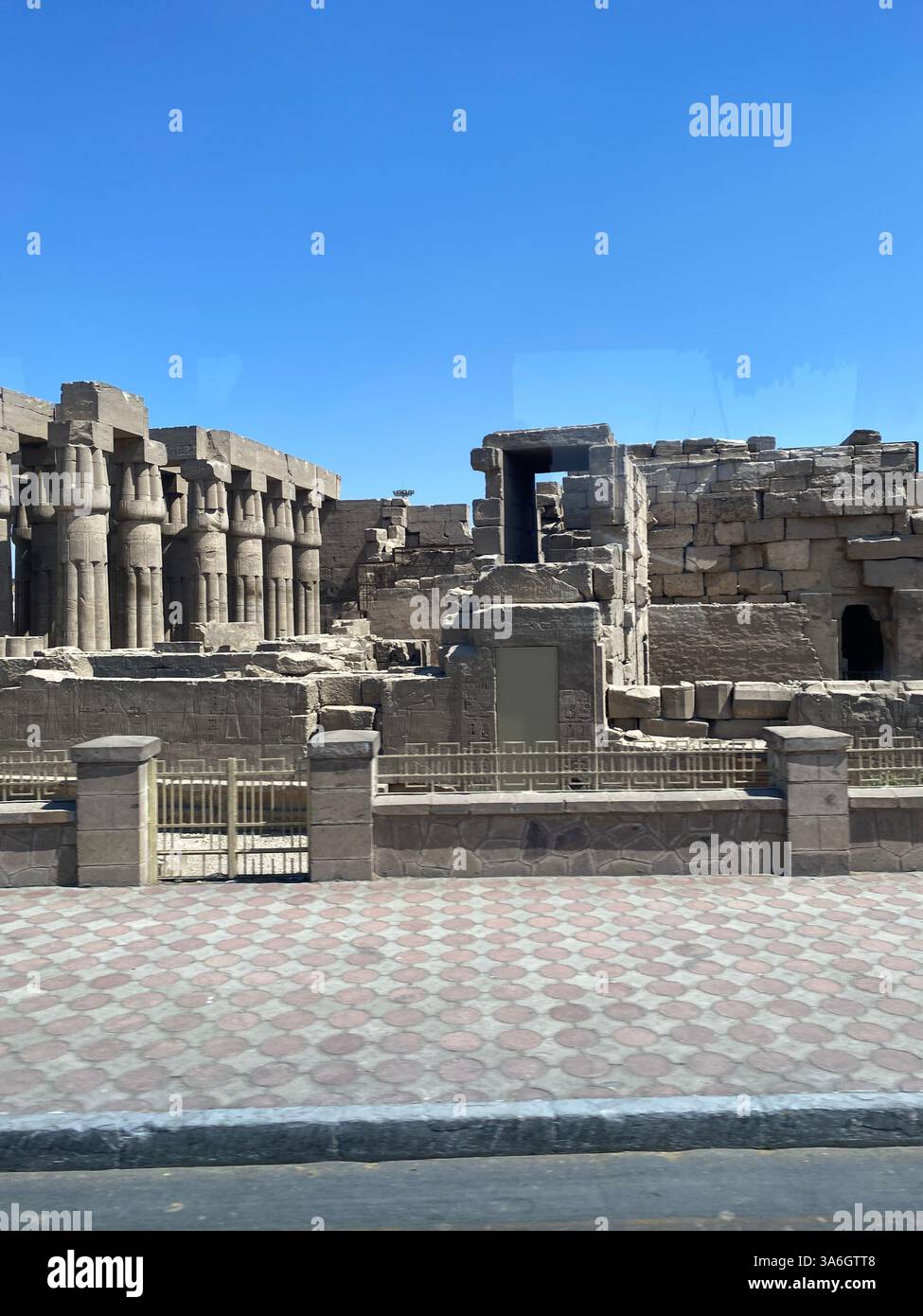 Exploring Ancient Egypt – Touching History Up Close - Smartphone Captured Stock Image