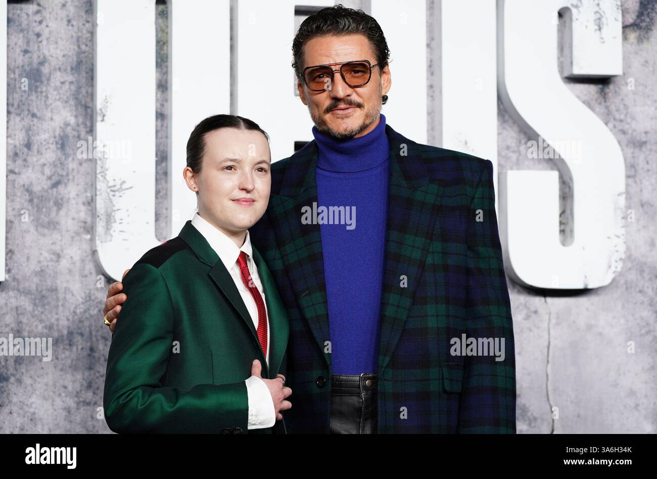 Pedro Pascal and Bella Ramsey arrive at the season two premiere of "The Last of Us" on Monday