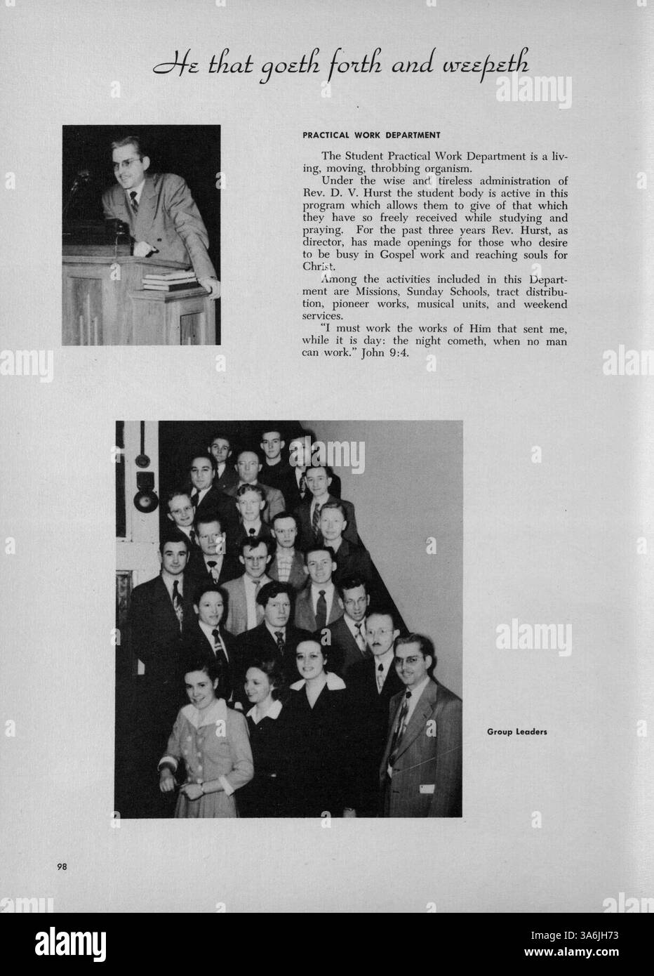 This 1950 yearbook from north central bible institute presents a record