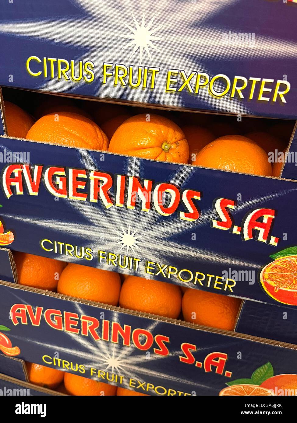 Avgerinos, fruit supplier, Greek supplier, fruit industry, business, agriculture, food supply, logistics, fruits storage, distribution, supply chain - Smartphone Captured Stock Image