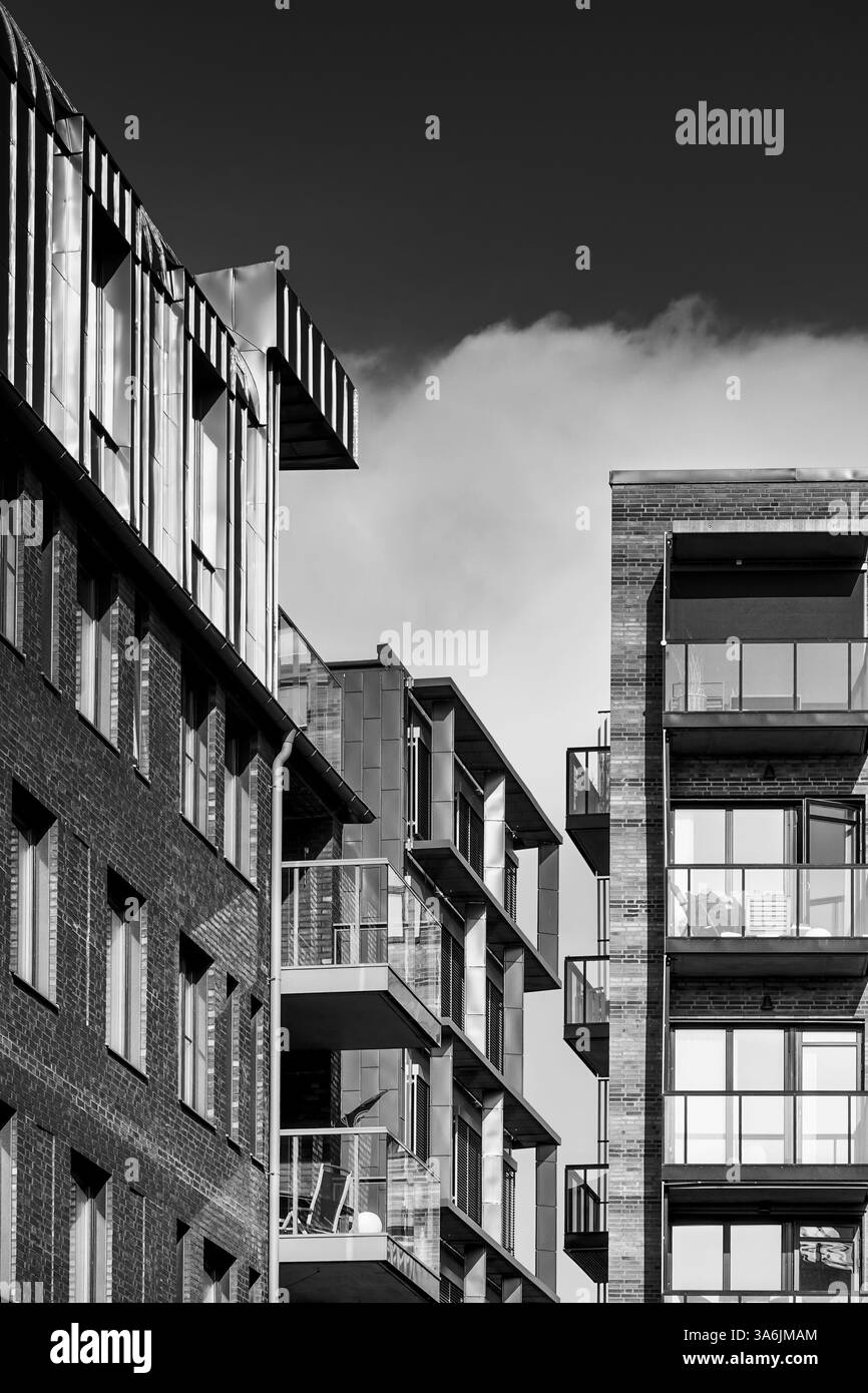 A black and white fine art photograph of modern architecture Stock ...
