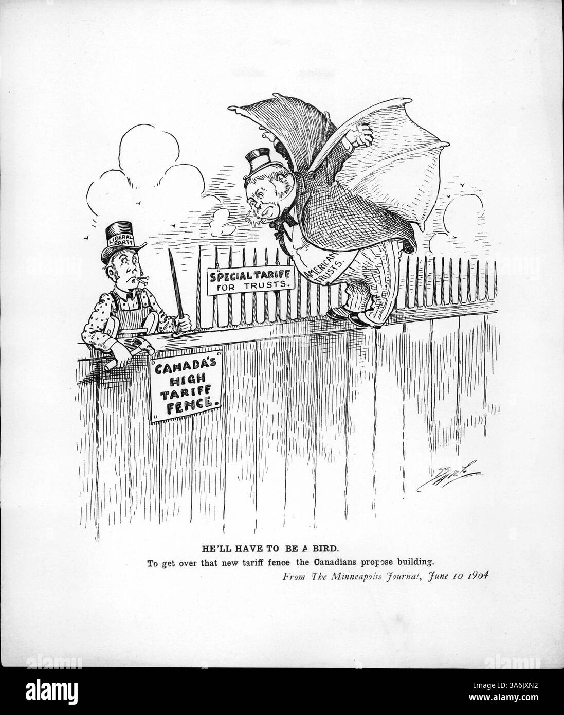 This political cartoon humorously depicts the american trusts at hi-res ...