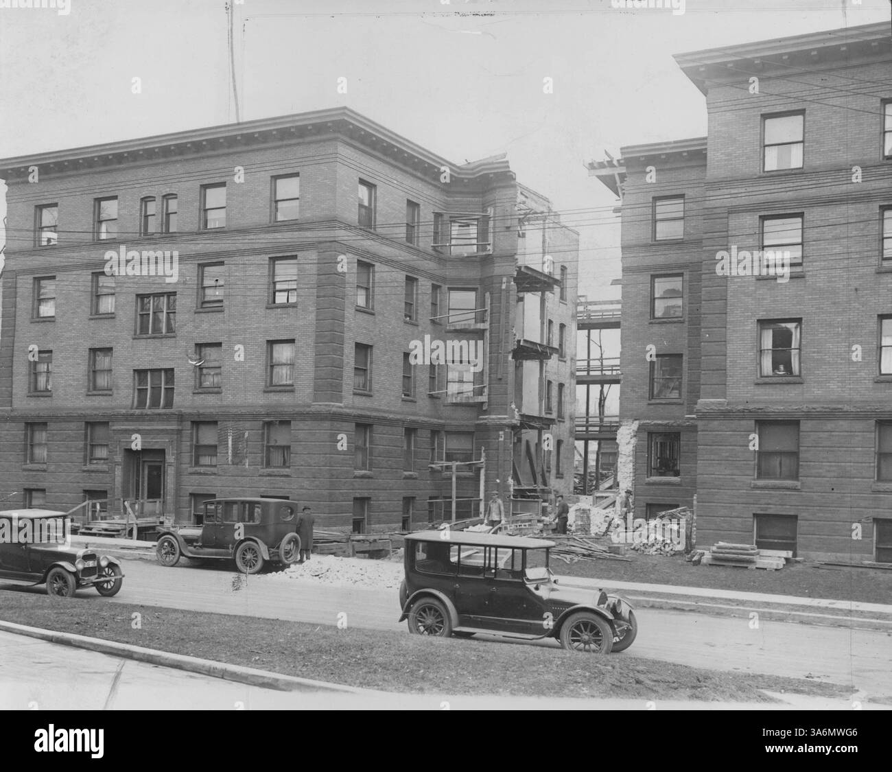 A 14-foot section of the Haverville Court Building was relocated to accommodate the Harmon Place road expansion, without disturbing the 70 families residing in the building. Stock Photo