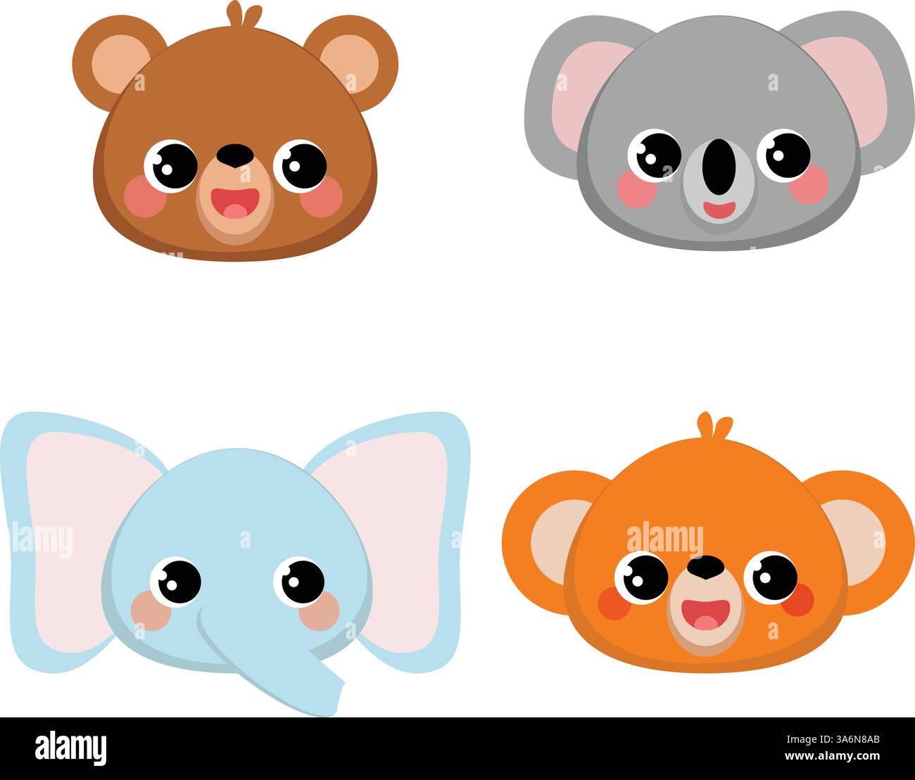 Animal heads cartoon characters hi-res stock photography and images - Alamy