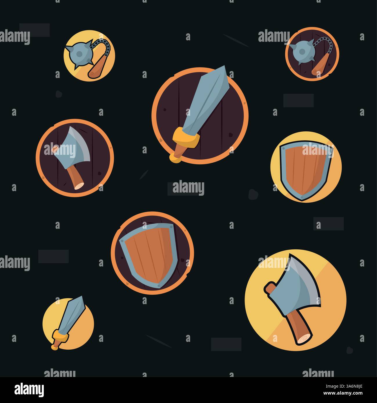 Set of different medieval weapon icons Vector Stock Vector Image & Art ...
